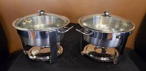 lot 297 image: Lot of Two 6 Qt Chafing Dishes
