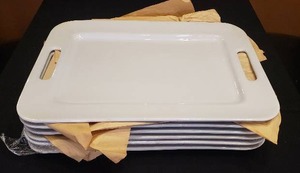 lot 327 image: Lot of 6 Large Rectangular Platters - 19 x 14