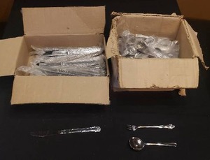 lot 345 image: 2 Boxes of New Flatware