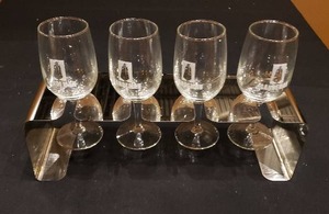 lot 373 image: Lot of 4 NEW Sandeman Sherry Glasses with Stand
