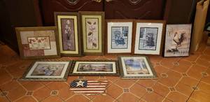 lot 380 image: Lot of Wall Dcor & Frames Prints, Includes 2 Chuck Huddleston Prints