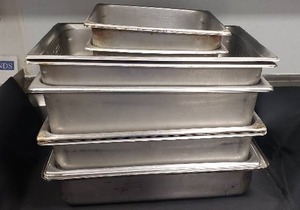 lot 20 image: Lot of Stainless Steel Steam Pans - 13 Pieces