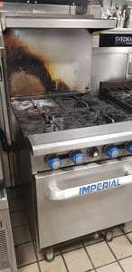 lot 33 image: Imperial 4 Burner Gas Range with Oven - 24L x 32W x 57H