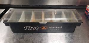 lot 61 image: Titos Vodka Condiment Bar Caddy