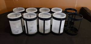 lot 99 image: Lot of 8 Glass Candle Holders
