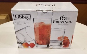 lot 106 image: NEW Libby Province 16 Piece Glassware Set