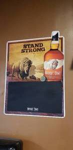 lot 118 image: Buffalo Trace Bourbon Metal Wall Sign with Chalkboard Insert - 24.5 x 18
