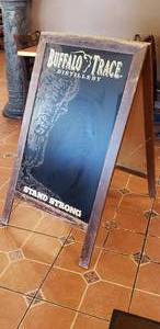lot 120 image: Buffalo Trace Bourbon A-Frame Sidewalk Sign - 23.5 x 42