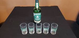 lot 130 image: Lot of 5 Jameson Whiskey Glasses - Bottle Not Included