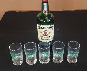 lot 131 image: Lot of 5 Jameson Whiskey Glasses - Bottle Not Included