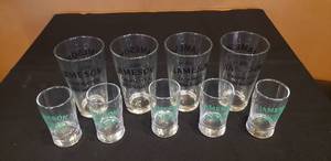 lot 132 image: Lot of 5 Jameson Whiskey Glasses and 4 Jameson Pint Glasses