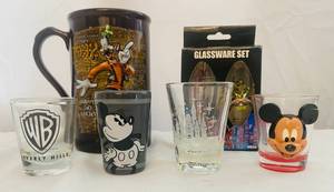 lot 10 image: Disney Mug and Shot Glasses Spiderman Glassware Set