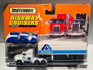 lot 16 image: Matchbox Highway Cruiser Twin Pack Albertsons Semi with Corvette Car