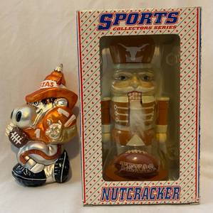lot 111 image: Texas Longhorn Nutcracker Sports Collectors Series Texas Longhorn Ornament