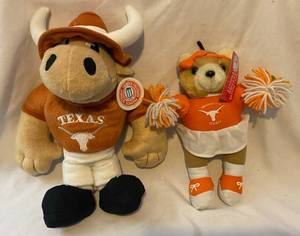 lot 114 image: Bevo the Mascot and Cheerleader Collegiate Licensed Stuffed Animals