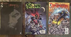 lot 125 image: Top Cow Comic Books The Darkness #1 Spawn Comic Book and Marvel Black Panther #4