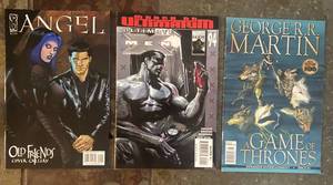 lot 126 image: Angel Old Friends Cover Gallery Marvel Ultimate X-Men #94 and George R Martin  Game of Thrones