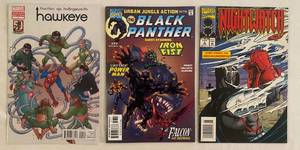 lot 226 image: Hawkeye Variant Marvel Comics Edition #1 The Black Panther Marvel Comics #17 Nightwatch Marvel Comics #3