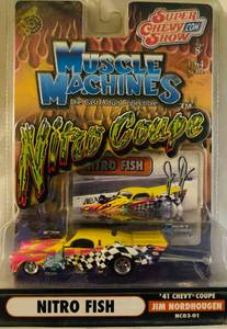 lot 249 image: Muscle Machines Nitro Fish 41 Chevy Coup 124 Die Cast