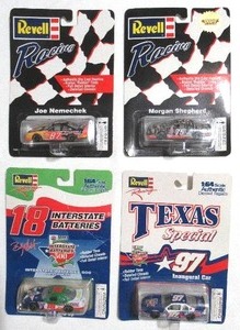 lot 60 image: Revell Racing cars including 97 Texas special inaugural car, Interstate Batteries car, and more as shown in blister packs