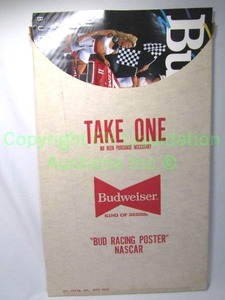 lot 24 image: Budweiser promotional poster giveaway display stand with posters