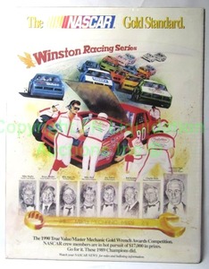 lot 21 image: 1990 NASCAR Winston racing series Gold standard poster