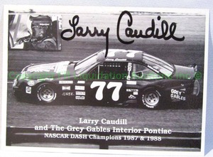 lot 47 image: Signed Larry Caudill NASCAR DASH 1987-1988, also signed on back Johnny Chapman #44