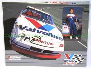 lot 92 image: Signed Morgan Shepherd Valvoline data card