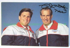 lot 97 image: Signed Ned Jarrett and Steve Byrnes racing promotional card