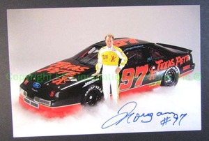 lot 98 image: Signed Morgan Shepherd promotional race data card