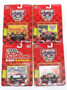 lot 17 image: Racing Champions NASCAR 50th anniversary die cast mini cars with driver card