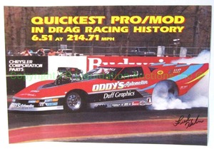 lot 54 image: Signed Fred Hahn racing data card