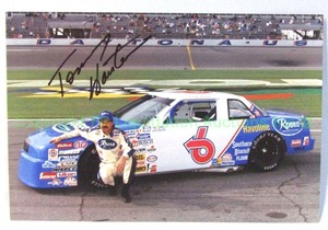 lot 32 image: Signed Tommy Houston Roses racing team data card