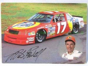 lot 37 image: Signed Darrell Waltrip Tide racing team postcard