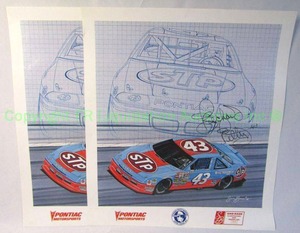 lot 55 image: Signed Richard Petty posters (2 total, one signed one not signed)