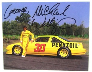 lot 5 image: Signed Michael Waltrip Pennzoil Pontiac Winston cup data card