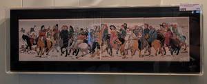 lot 11 image: VINTAGE PICTURESQUE CERAMIC TILE FRAME IN ACRYLIC DISPLAY BOX.