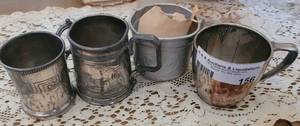 lot 156 image: VINTAGE SILVERPLATE CHILDREN CUPS.