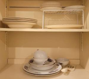 lot 144 image: VINTAGE PLATES, PLATTER AND SUCH. INCLUDED HARKERWARE, MIKASA, AND UCAGCO JAPAN.
