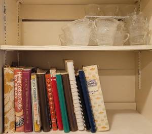 lot 146 image: PUNCH BOWL CUPS AND COOKBOOKS.