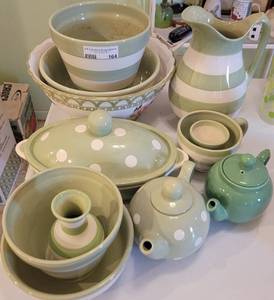 lot 164 image: LOT OF DISHES, PLANTERS, TEAPOTS IN STYLEDESIGN SHOWN.