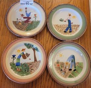 lot 167 image: LOT OF 4 JUDY KRUGER HARTSTONE HAND PAINTED PLATES. (SOLD 4X THE MONEY) LOOK THESE UP