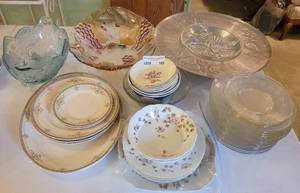 lot 169 image: LOT OF VARIOUS PLATES, PLATTERS AND MORE INCLUDING HAVILAND LIMOGES AND T.S.T. IONA CHINA.