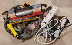 lot 180 image: GREASE GUN, HARDWARE, POWER SURGES, FLASHLIGHTS AND MORE.