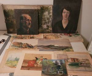 lot 173 image: LOT OF ANTIQUE AND VINTAGE PAINTINGS BY KATHERINE U. TAFT.