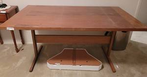 lot 213 image: WOODEN TABLE  DESK. OTHER ITEMS NOT INCLUDED