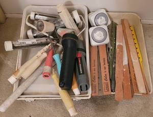 lot 243 image: LOT OF PAINTING SUPPLIES AND MORE.