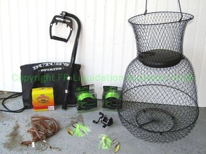 lot 56 image: Crappie fishing reel, line, and more as shown