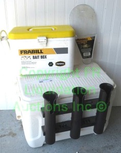 lot 46 image: Frabil live bait box and bait cooler with pole holders