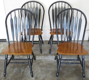 lot 96 image: Slat back chair set of 4 built in Thomasville NC